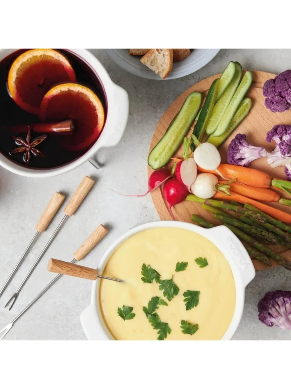 Ceramic Cheese Fondue Set for 4 - Perfect for Parties & Entertaining